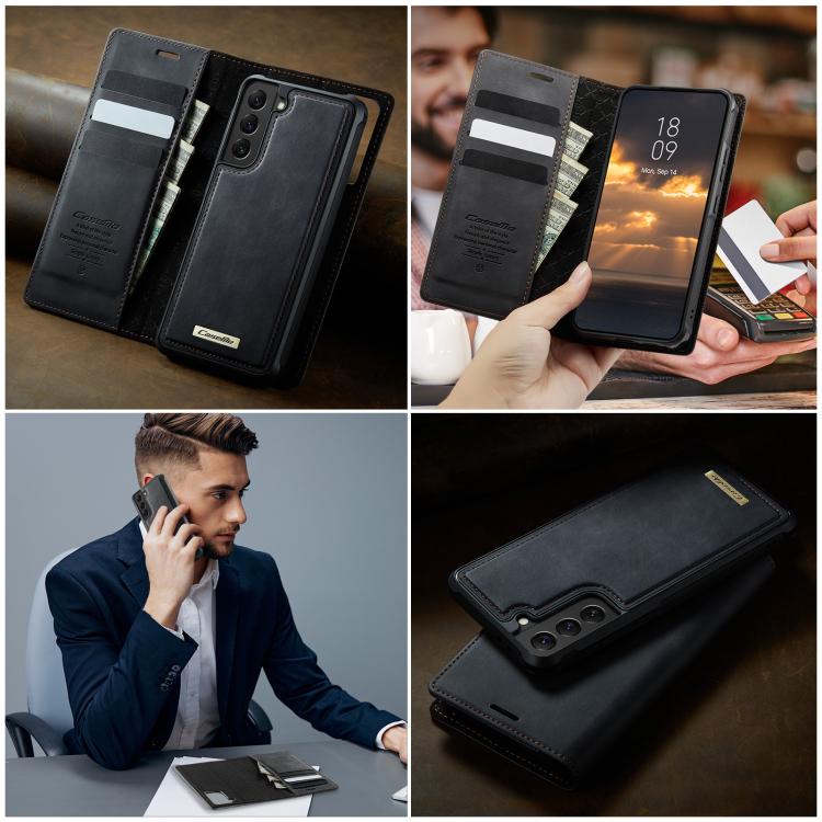 For Samsung Galaxy S22+ 5G CaseMe C49 Magnetic RFID Blocking Detachable Wallet Leather Phone Case