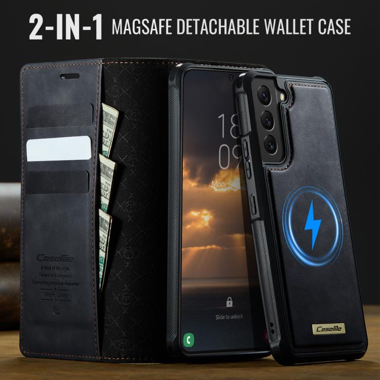 For Samsung Galaxy S22+ 5G CaseMe C49 Magnetic RFID Blocking Detachable Wallet Leather Phone Case