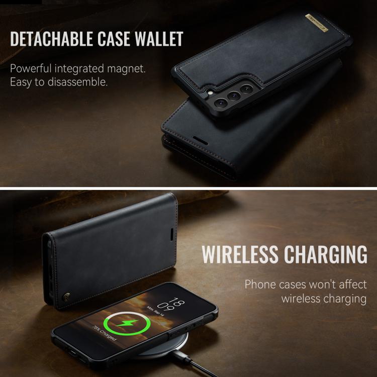 For Samsung Galaxy S22+ 5G CaseMe C49 Magnetic RFID Blocking Detachable Wallet Leather Phone Case