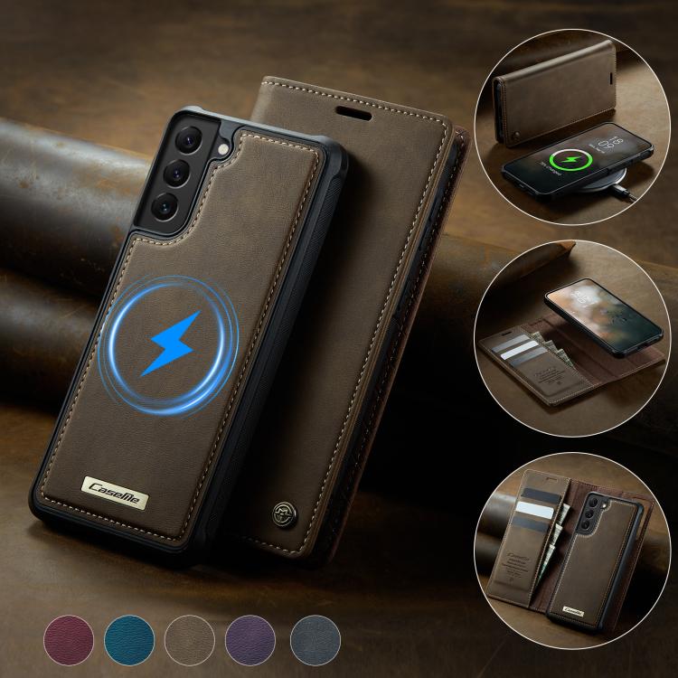 For Samsung Galaxy S22+ 5G CaseMe C49 Magnetic RFID Blocking Detachable Wallet Leather Phone Case