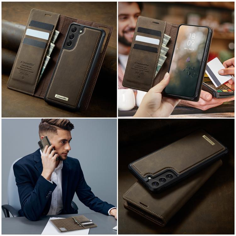 For Samsung Galaxy S22+ 5G CaseMe C49 Magnetic RFID Blocking Detachable Wallet Leather Phone Case