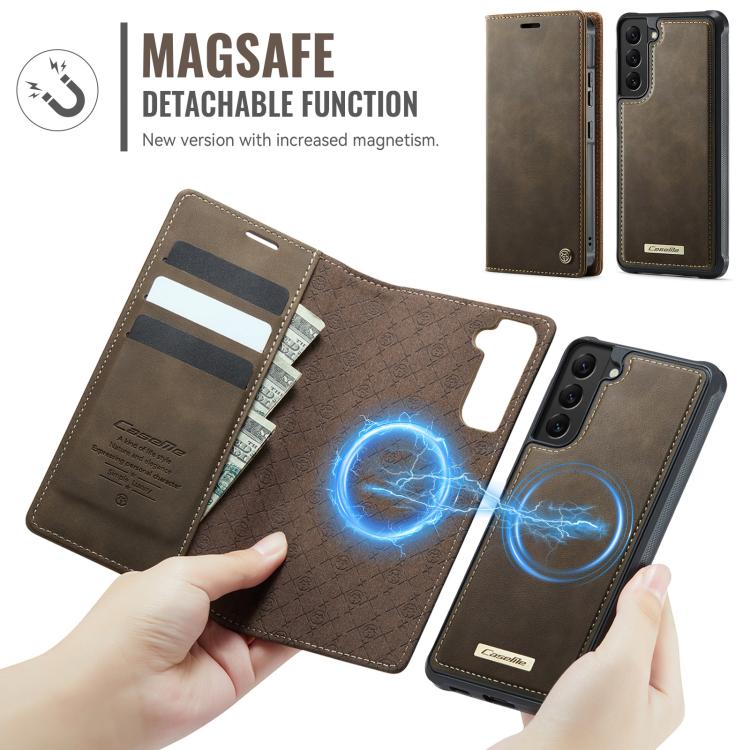 For Samsung Galaxy S22+ 5G CaseMe C49 Magnetic RFID Blocking Detachable Wallet Leather Phone Case