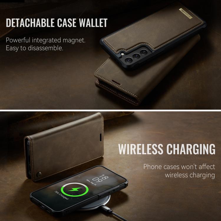 For Samsung Galaxy S22+ 5G CaseMe C49 Magnetic RFID Blocking Detachable Wallet Leather Phone Case