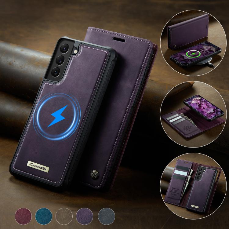 For Samsung Galaxy S22+ 5G CaseMe C49 Magnetic RFID Blocking Detachable Wallet Leather Phone Case