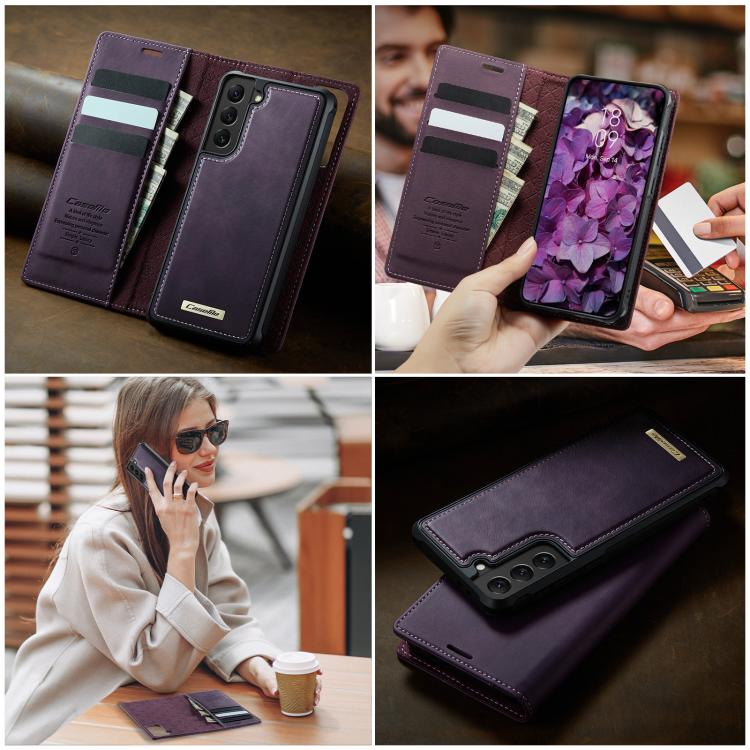 For Samsung Galaxy S22+ 5G CaseMe C49 Magnetic RFID Blocking Detachable Wallet Leather Phone Case