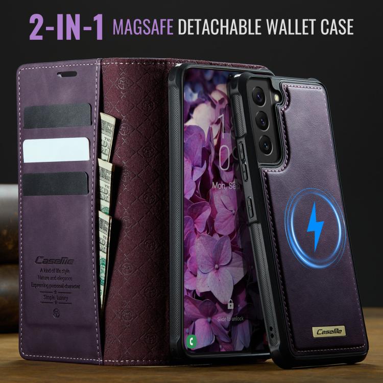 For Samsung Galaxy S22+ 5G CaseMe C49 Magnetic RFID Blocking Detachable Wallet Leather Phone Case