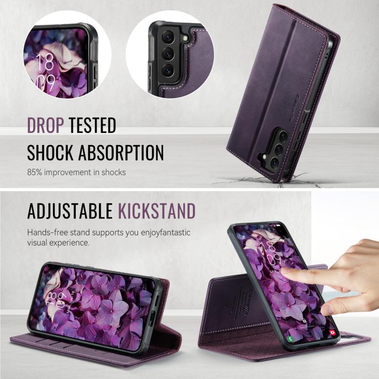 For Samsung Galaxy S22+ 5G CaseMe C49 Magnetic RFID Blocking Detachable Wallet Leather Phone Case