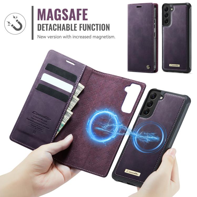 For Samsung Galaxy S22+ 5G CaseMe C49 Magnetic RFID Blocking Detachable Wallet Leather Phone Case