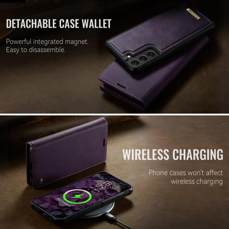 For Samsung Galaxy S22+ 5G CaseMe C49 Magnetic RFID Blocking Detachable Wallet Leather Phone Case