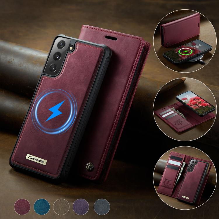 For Samsung Galaxy S21 FE 5G CaseMe C49 Magnetic RFID Blocking Detachable Wallet Leather Phone Case