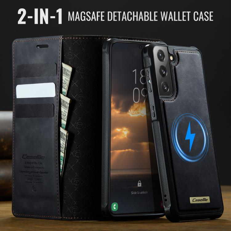 For Samsung Galaxy S21 FE 5G CaseMe C49 Magnetic RFID Blocking Detachable Wallet Leather Phone Case
