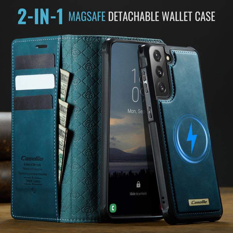 For Samsung Galaxy S21 FE 5G CaseMe C49 Magnetic RFID Blocking Detachable Wallet Leather Phone Case