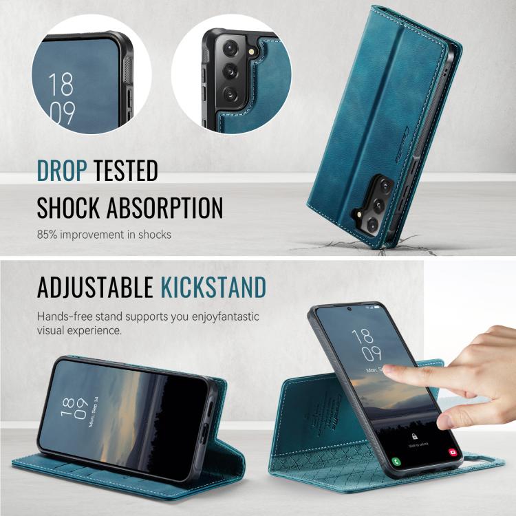 For Samsung Galaxy S21 FE 5G CaseMe C49 Magnetic RFID Blocking Detachable Wallet Leather Phone Case