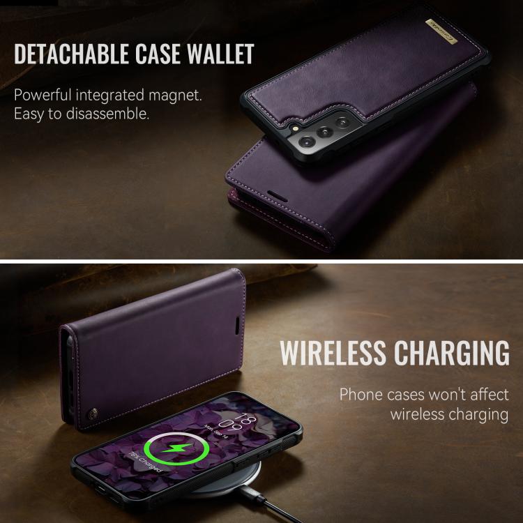 For Samsung Galaxy S21 FE 5G CaseMe C49 Magnetic RFID Blocking Detachable Wallet Leather Phone Case