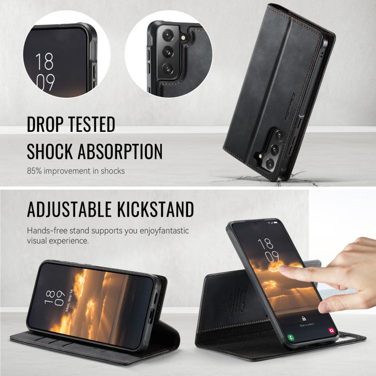 For Samsung Galaxy S21 5G CaseMe C49 Magnetic RFID Blocking Detachable Wallet Leather Phone Case