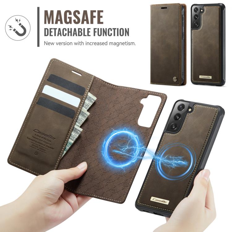 For Samsung Galaxy S21 5G CaseMe C49 Magnetic RFID Blocking Detachable Wallet Leather Phone Case