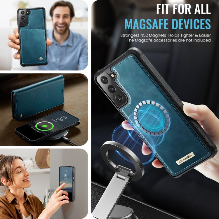 For Samsung Galaxy S21 5G CaseMe C49 Magnetic RFID Blocking Detachable Wallet Leather Phone Case