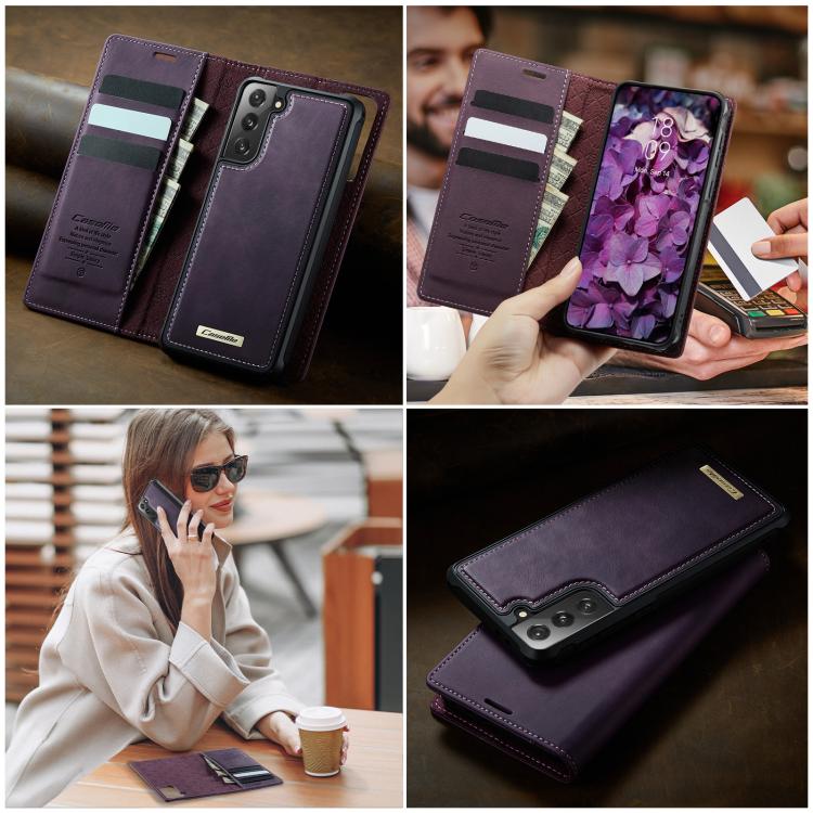 For Samsung Galaxy S21 5G CaseMe C49 Magnetic RFID Blocking Detachable Wallet Leather Phone Case