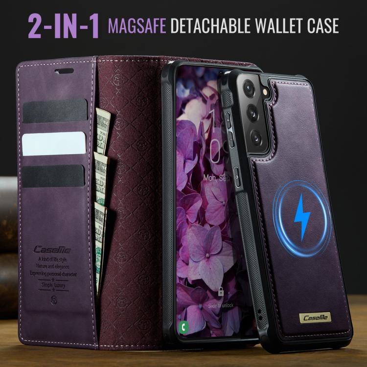 For Samsung Galaxy S21 5G CaseMe C49 Magnetic RFID Blocking Detachable Wallet Leather Phone Case