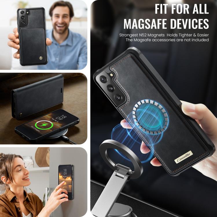 For Samsung Galaxy S21+ 5G CaseMe C49 Magnetic RFID Blocking Detachable Wallet Leather Phone Case