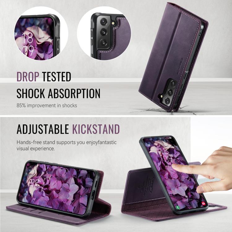 For Samsung Galaxy S21+ 5G CaseMe C49 Magnetic RFID Blocking Detachable Wallet Leather Phone Case