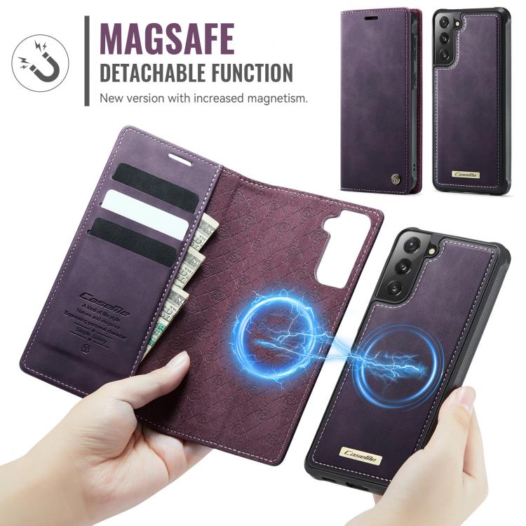 For Samsung Galaxy S21+ 5G CaseMe C49 Magnetic RFID Blocking Detachable Wallet Leather Phone Case
