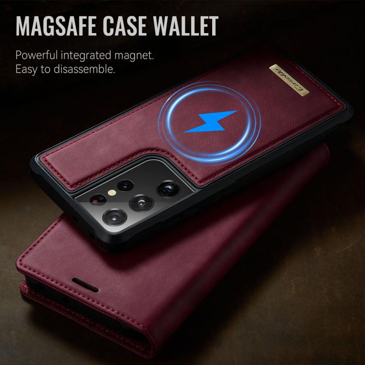 For Samsung Galaxy S21 Ultra 5G CaseMe C49 Magnetic RFID Blocking Detachable Wallet Leather Phone Case