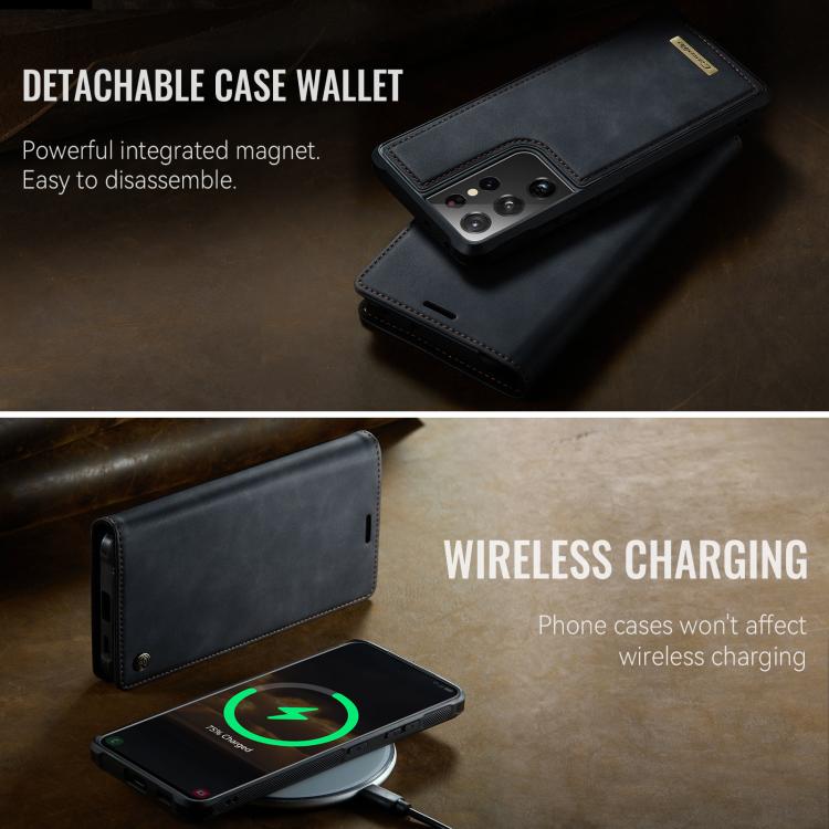 For Samsung Galaxy S21 Ultra 5G CaseMe C49 Magnetic RFID Blocking Detachable Wallet Leather Phone Case