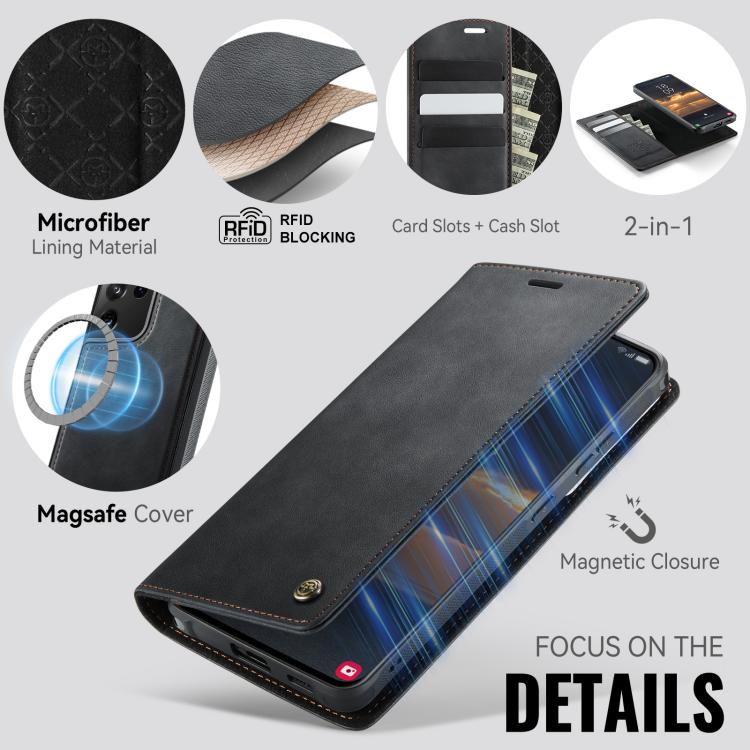 For Samsung Galaxy S21 Ultra 5G CaseMe C49 Magnetic RFID Blocking Detachable Wallet Leather Phone Case