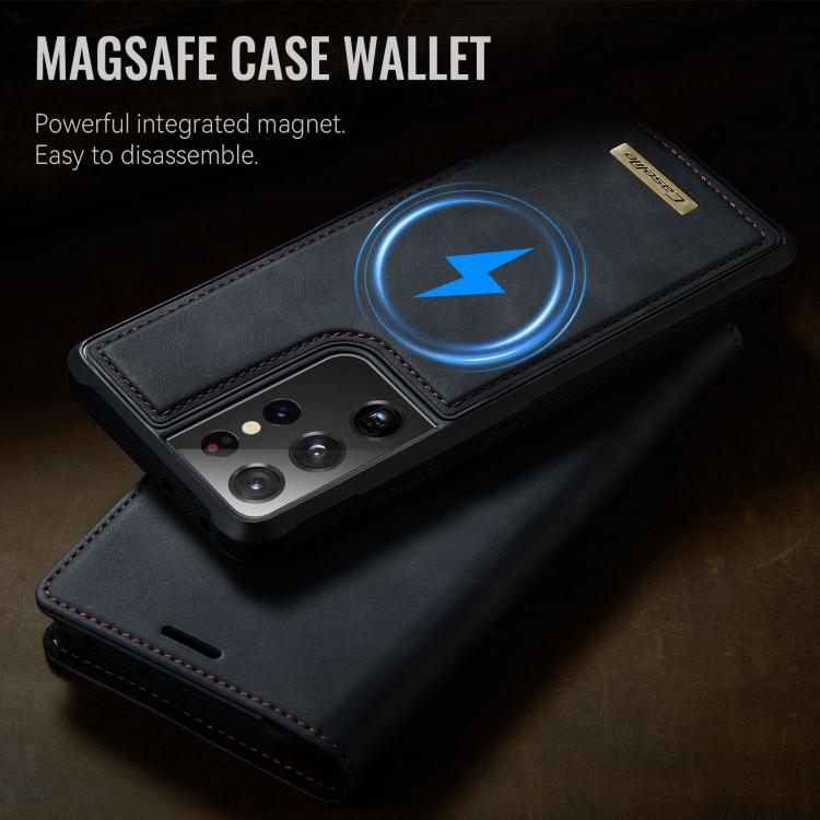 For Samsung Galaxy S21 Ultra 5G CaseMe C49 Magnetic RFID Blocking Detachable Wallet Leather Phone Case