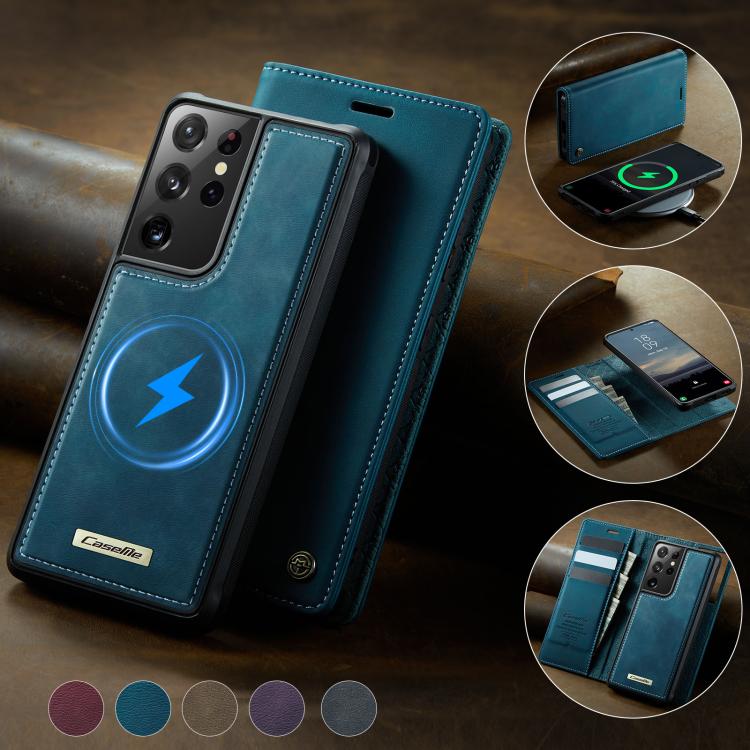 For Samsung Galaxy S21 Ultra 5G CaseMe C49 Magnetic RFID Blocking Detachable Wallet Leather Phone Case