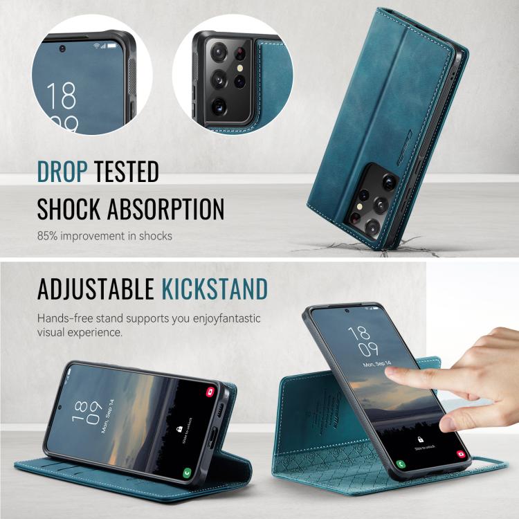 For Samsung Galaxy S21 Ultra 5G CaseMe C49 Magnetic RFID Blocking Detachable Wallet Leather Phone Case
