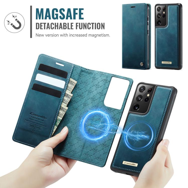 For Samsung Galaxy S21 Ultra 5G CaseMe C49 Magnetic RFID Blocking Detachable Wallet Leather Phone Case