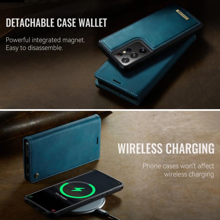 For Samsung Galaxy S21 Ultra 5G CaseMe C49 Magnetic RFID Blocking Detachable Wallet Leather Phone Case