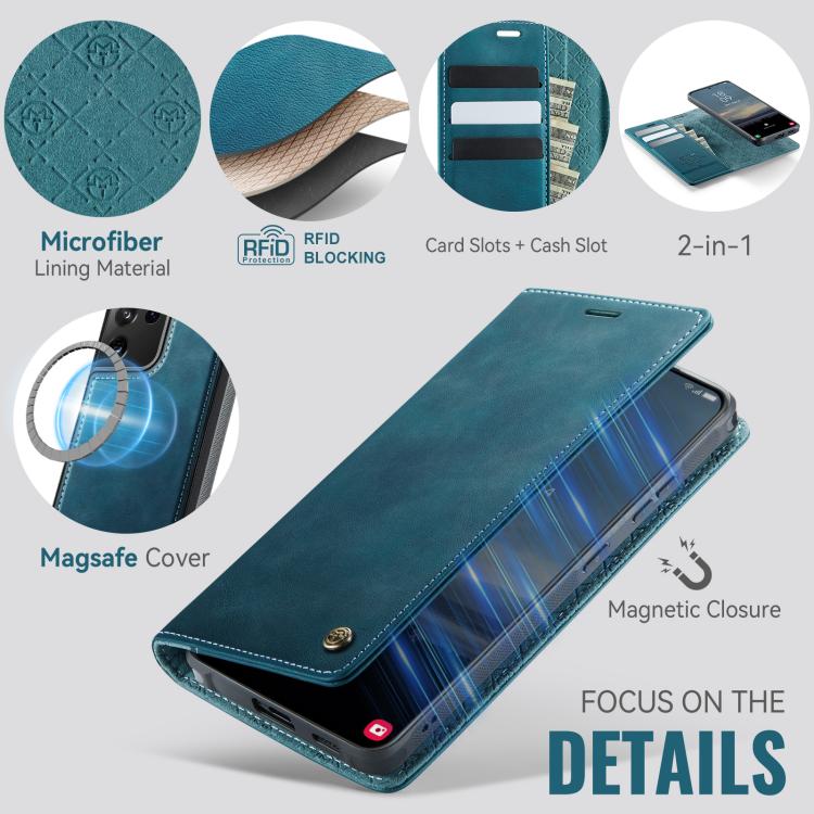 For Samsung Galaxy S21 Ultra 5G CaseMe C49 Magnetic RFID Blocking Detachable Wallet Leather Phone Case