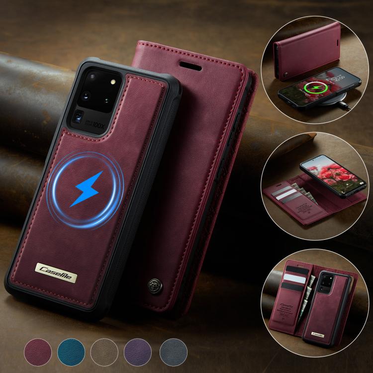 For Samsung Galaxy S20 Ultra CaseMe C49 Magnetic RFID Blocking Detachable Wallet Leather Phone Case