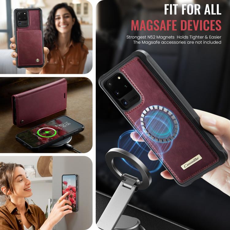 For Samsung Galaxy S20 Ultra CaseMe C49 Magnetic RFID Blocking Detachable Wallet Leather Phone Case
