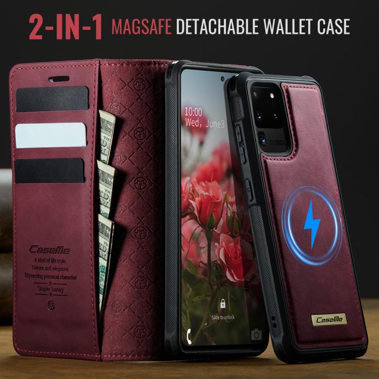 For Samsung Galaxy S20 Ultra CaseMe C49 Magnetic RFID Blocking Detachable Wallet Leather Phone Case