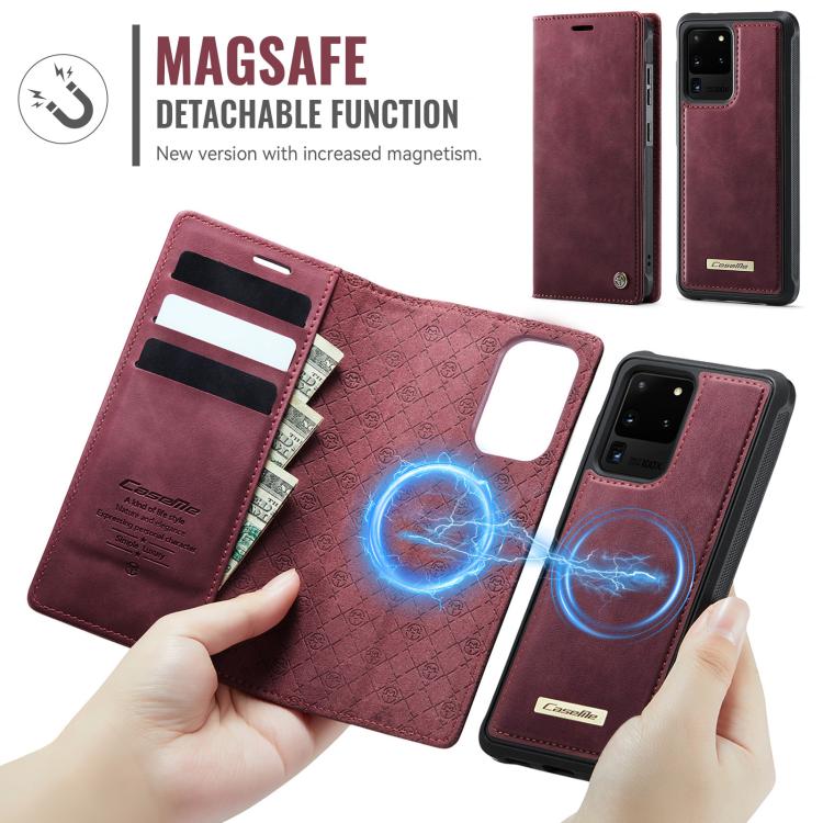 For Samsung Galaxy S20 Ultra CaseMe C49 Magnetic RFID Blocking Detachable Wallet Leather Phone Case
