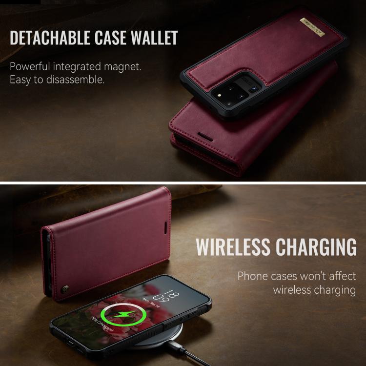 For Samsung Galaxy S20 Ultra CaseMe C49 Magnetic RFID Blocking Detachable Wallet Leather Phone Case