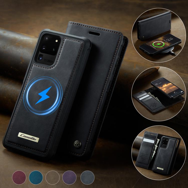 For Samsung Galaxy S20 Ultra CaseMe C49 Magnetic RFID Blocking Detachable Wallet Leather Phone Case