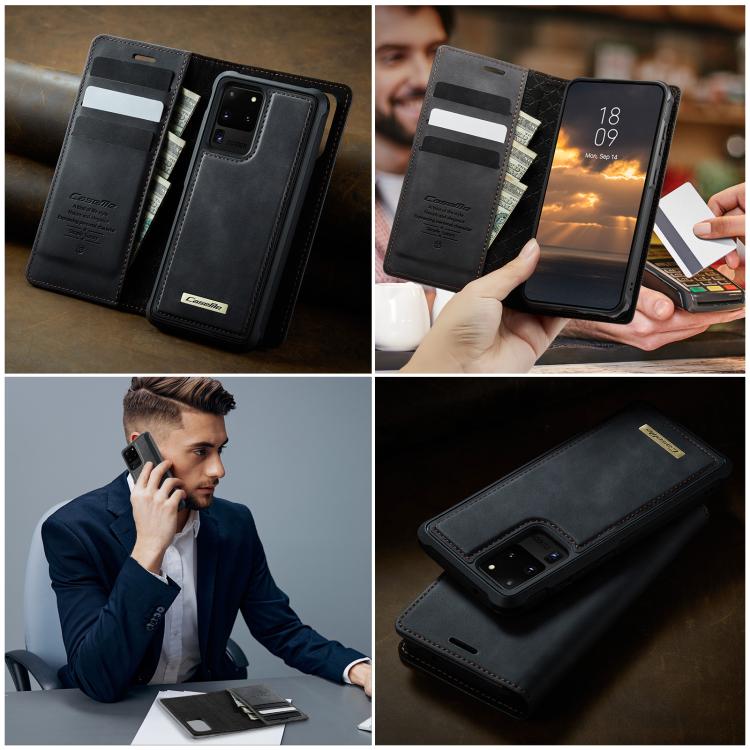 For Samsung Galaxy S20 Ultra CaseMe C49 Magnetic RFID Blocking Detachable Wallet Leather Phone Case