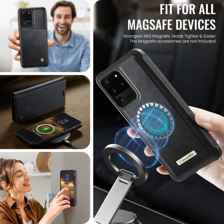 For Samsung Galaxy S20 Ultra CaseMe C49 Magnetic RFID Blocking Detachable Wallet Leather Phone Case