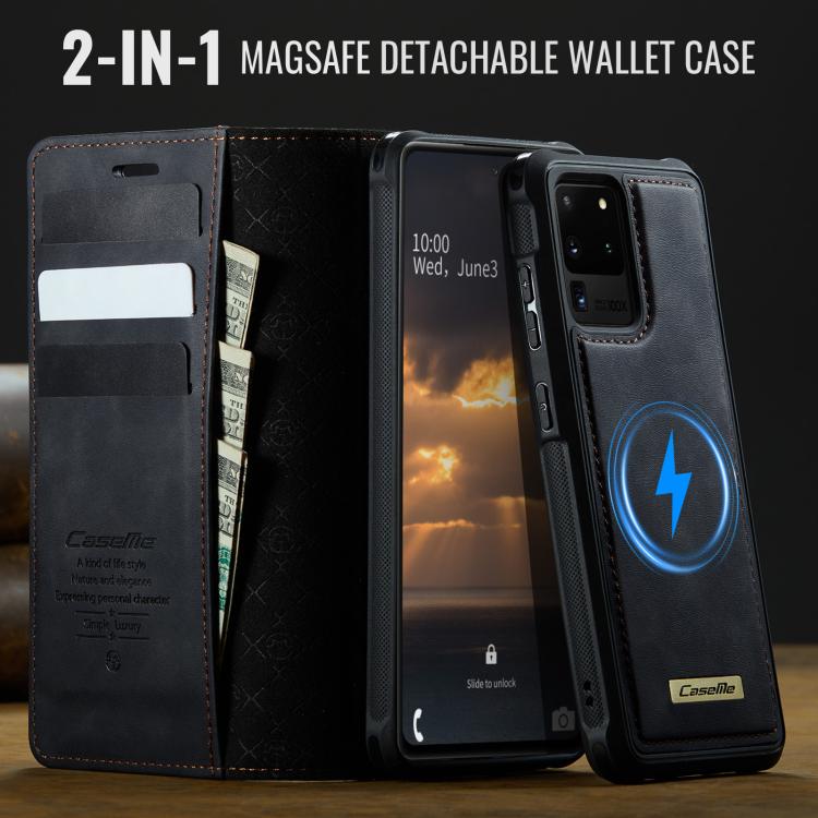 For Samsung Galaxy S20 Ultra CaseMe C49 Magnetic RFID Blocking Detachable Wallet Leather Phone Case