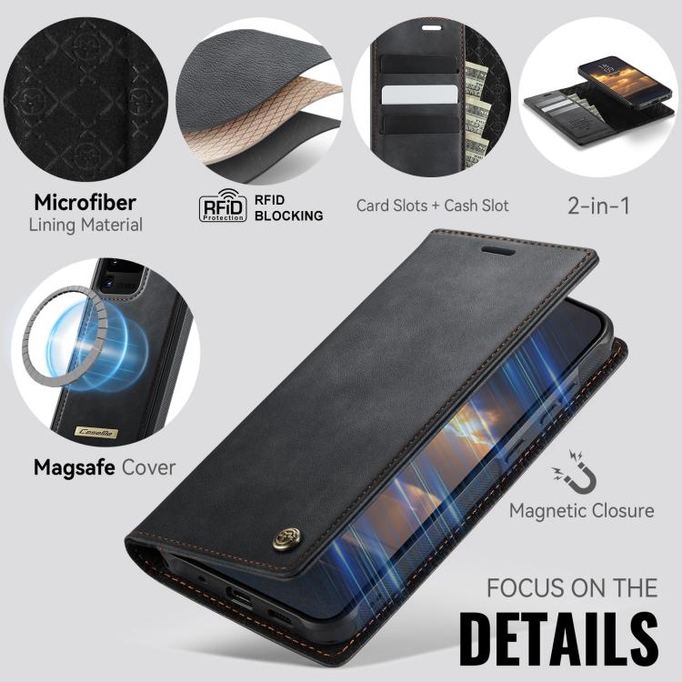 For Samsung Galaxy S20 Ultra CaseMe C49 Magnetic RFID Blocking Detachable Wallet Leather Phone Case
