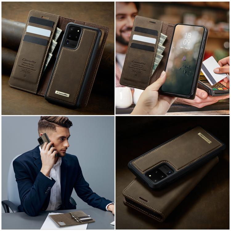 For Samsung Galaxy S20 Ultra CaseMe C49 Magnetic RFID Blocking Detachable Wallet Leather Phone Case