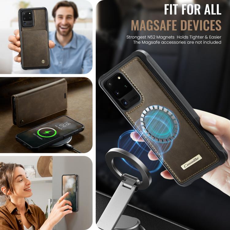 For Samsung Galaxy S20 Ultra CaseMe C49 Magnetic RFID Blocking Detachable Wallet Leather Phone Case