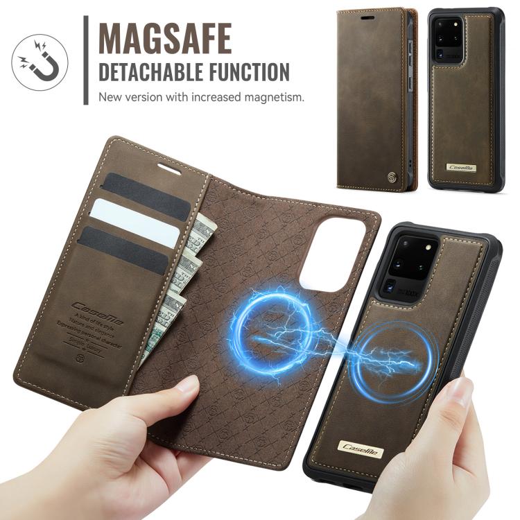 For Samsung Galaxy S20 Ultra CaseMe C49 Magnetic RFID Blocking Detachable Wallet Leather Phone Case