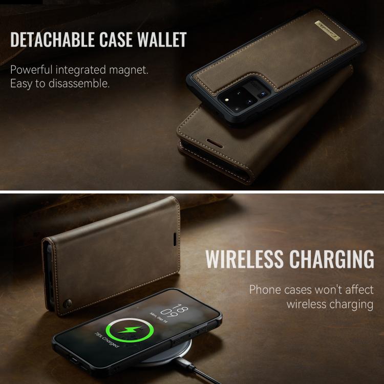 For Samsung Galaxy S20 Ultra CaseMe C49 Magnetic RFID Blocking Detachable Wallet Leather Phone Case