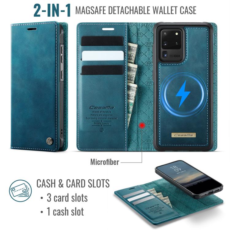 For Samsung Galaxy S20 Ultra CaseMe C49 Magnetic RFID Blocking Detachable Wallet Leather Phone Case